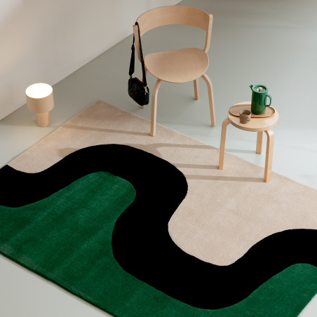 Tapis haut de gamme en laine vert Seireeni par Marimekko ambiance