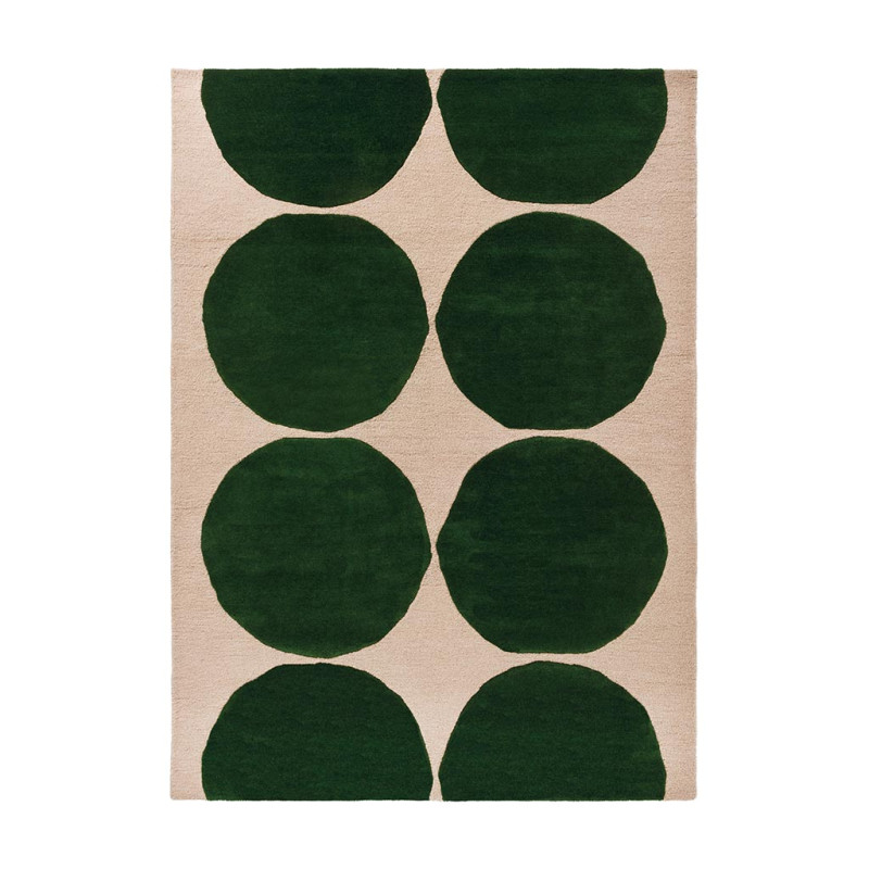 Tapis haut de gamme en laine vert Isot Kivet par Marimekko