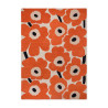 Tapis haut de gamme en laineorange Unikko par Marimekko