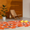 Tapis haut de gamme en laineorange Unikko par Marimekko salon