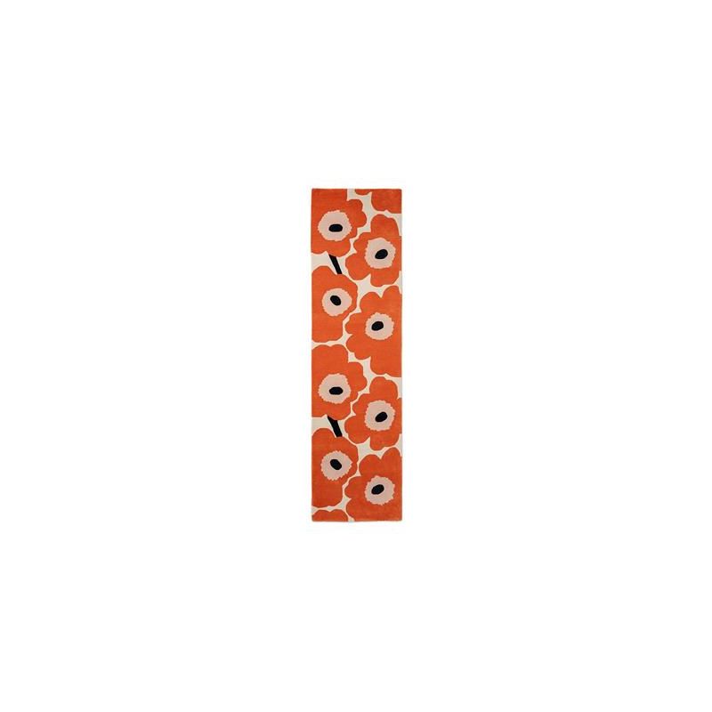 Tapis de couloir en laine orange Unikko par Marimekko