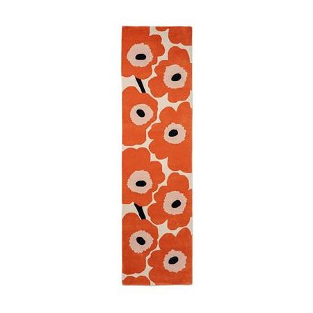 Tapis de couloir en laine orange Unikko par Marimekko