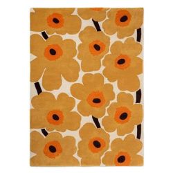 Tapis haut de gamme en laine miel Unikko par Marimekko