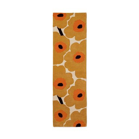 Tapis de couloir en laine miel Unikko par Marimekko