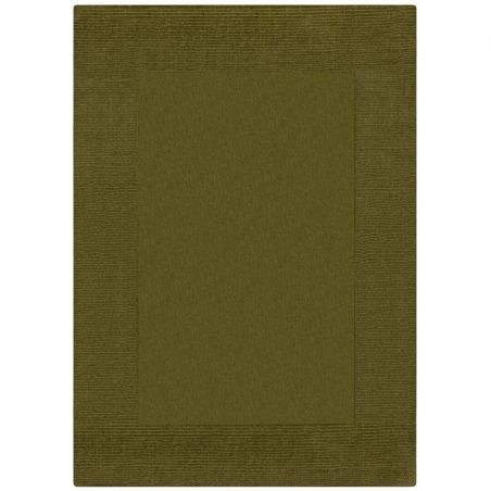 Tapis classique Laine Rectangulaire Vert Kaki Tuscany