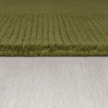 Tapis classique Laine Rectangulaire Vert Kaki Tuscany