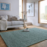 Tapis en laine bouclé bleu canard Harris ambiance