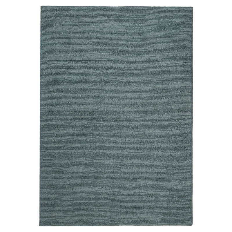 Tapis en laine bouclé bleu canard Harris