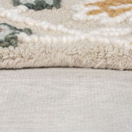 Tapis original laine rose Floral Daphne
