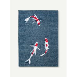 Tapis moderne Japanese Pond en PET