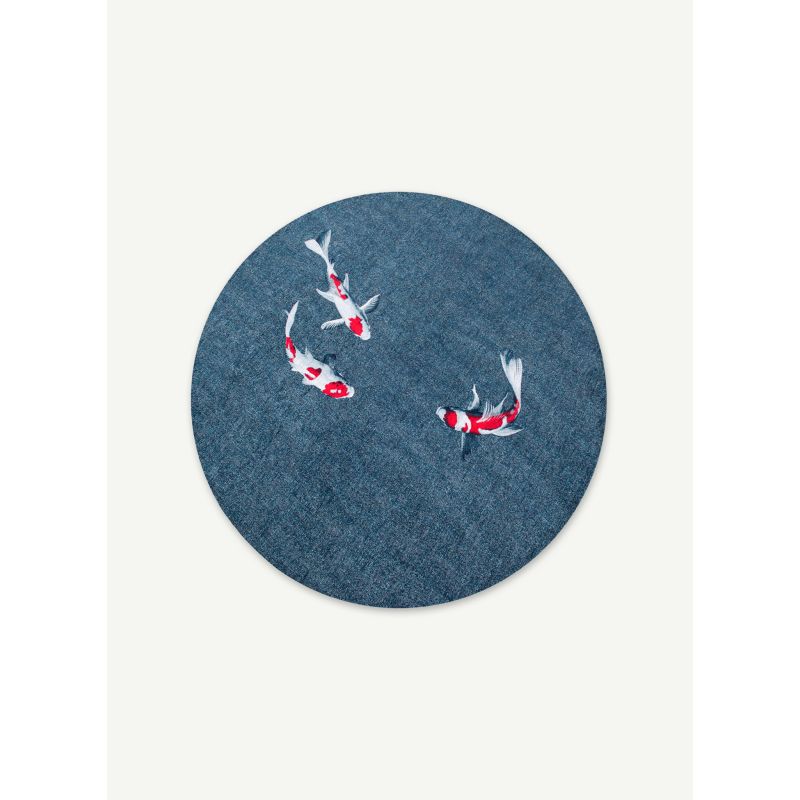 Tapis moderne Japanese Pond en PET