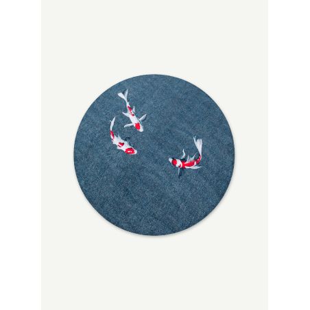 Tapis moderne Japanese Pond en PET