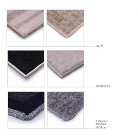 Tapis sur Mesure Rond bleu marine Kiev finition