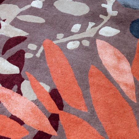 Tapis de salon moderne en laine multicolore Estella Submarine