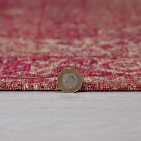 Tapis style persan Rose fushia Antique epaisseur
