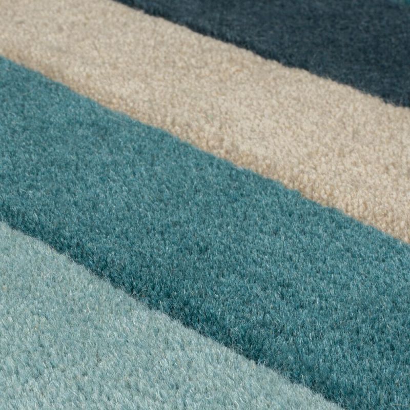 Tapis Design déstructuré 100% Laine Collage Bleu