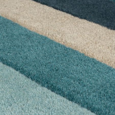 Tapis Design déstructuré 100% Laine Collage Bleu