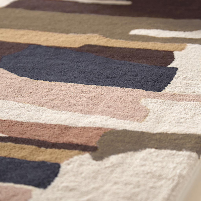 Tapis en laine formes géométriques Zeal Taupe