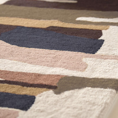 Tapis en laine formes géométriques Zeal Taupe