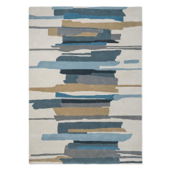 Tapis en laine formes géométriques Zeal Indigo