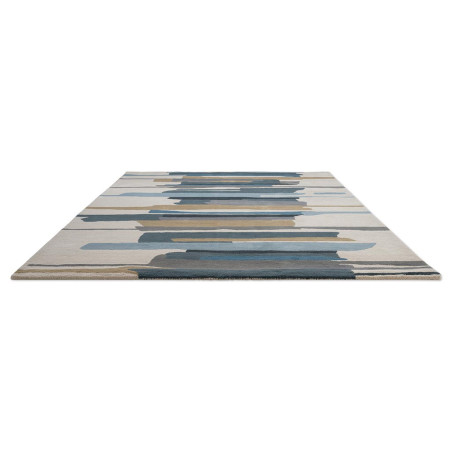Tapis en laine formes géométriques Zeal Indigo