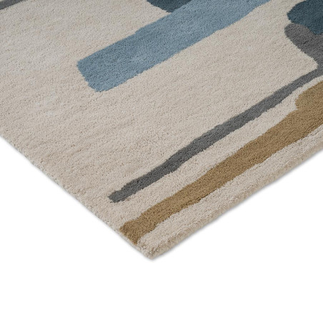 Tapis en laine formes géométriques Zeal Indigo