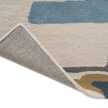 Tapis en laine formes géométriques Zeal Indigo