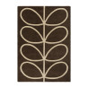 Tapis en laine marron motif feuille écru Giant Linear Stem