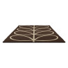 Tapis en laine marron motif feuille écru Giant Linear Stem