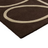 Tapis en laine marron motif feuille écru Giant Linear Stem