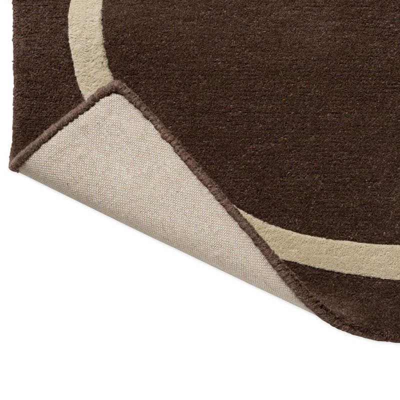 Tapis en laine marron motif feuille écru Giant Linear Stem
