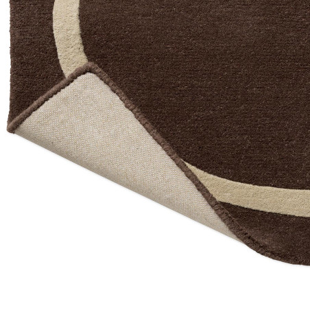 Tapis en laine marron motif feuille écru Giant Linear Stem