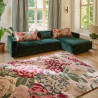 Tapis de salon en pure laine fleurs Rose & Peony Red