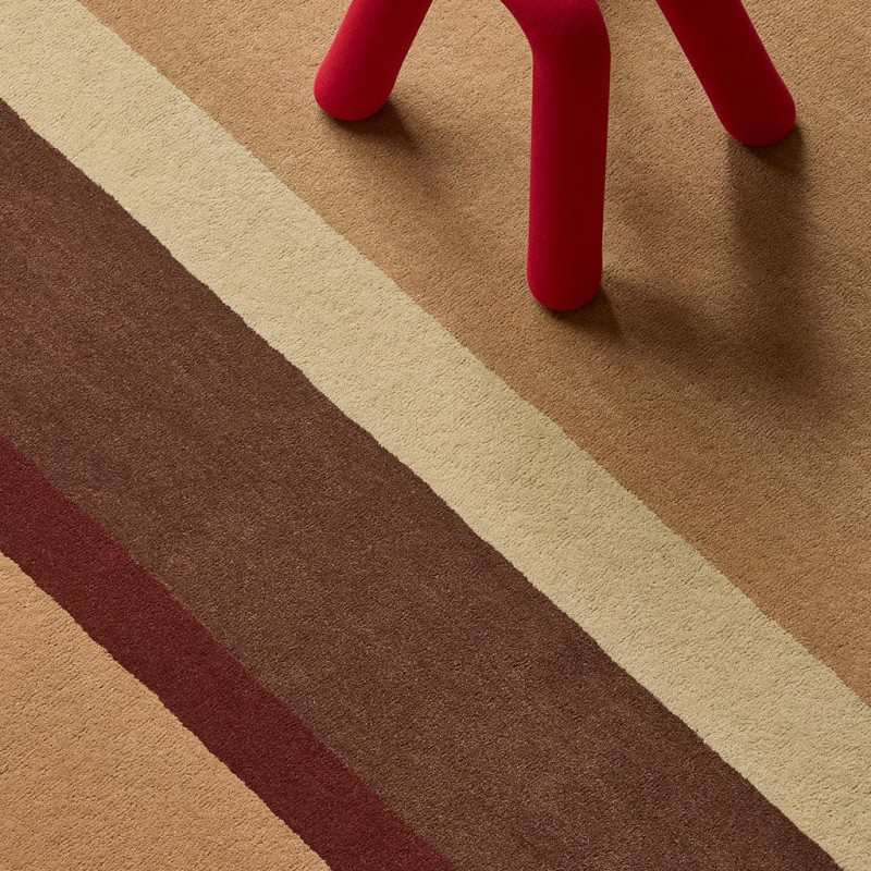 Tapis moderne haut de gamme pure laine Décor Linear Ruby