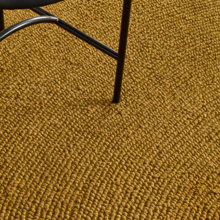Tapis moderne haut de gamme pure laine rond Décor Echo Ochre