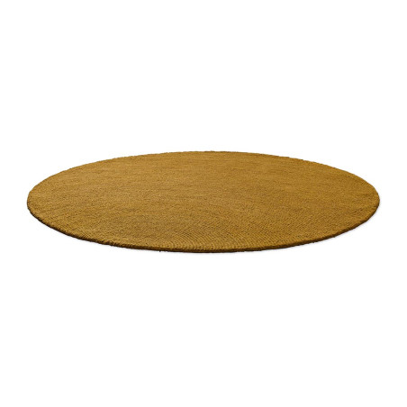 Tapis moderne haut de gamme pure laine rond Décor Echo Ochre