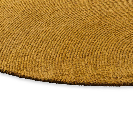 Tapis moderne haut de gamme pure laine rond Décor Echo Ochre