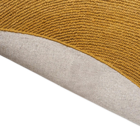Tapis moderne haut de gamme pure laine rond Décor Echo Ochre