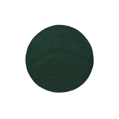 Tapis moderne haut de gamme pure laine rond Décor Echo vert