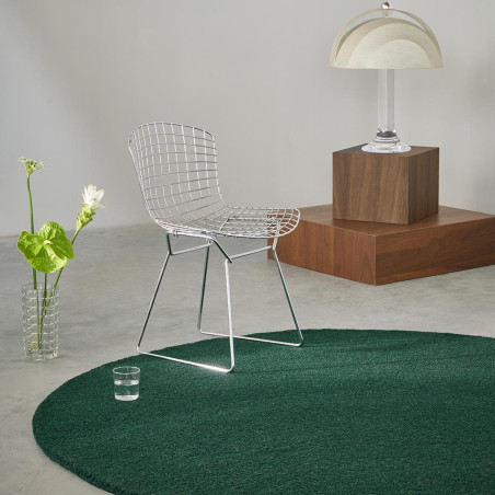 Tapis moderne haut de gamme pure laine rond Décor Echo vert