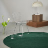 Tapis moderne haut de gamme pure laine rond Décor Echo vert
