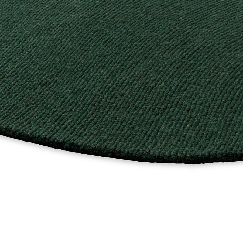 Tapis moderne haut de gamme pure laine rond Décor Echo vert