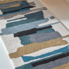 Tapis de couloir en laine formes géométriques Zeal Indigo
