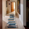 Tapis de couloir en laine formes géométriques Zeal Indigo