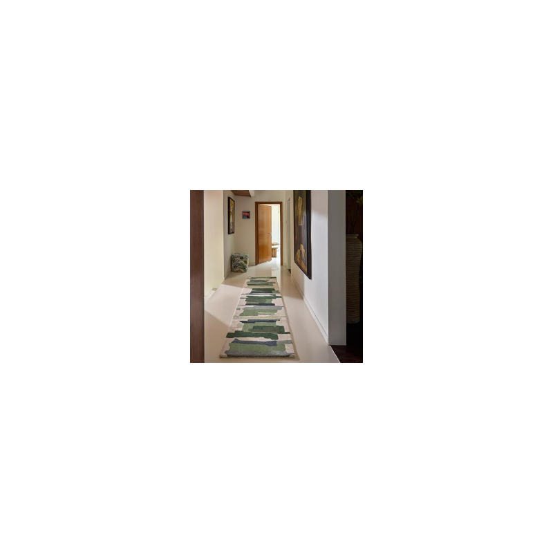 Tapis de couloir en laine formes géométriques Zeal Forest