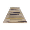 Tapis de couloir en laine formes géométriques gris moutarde et écru Zeal Pewter