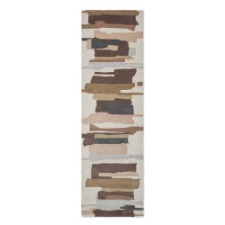 Tapis de couloir en laine formes géométriques Zeal Taupe