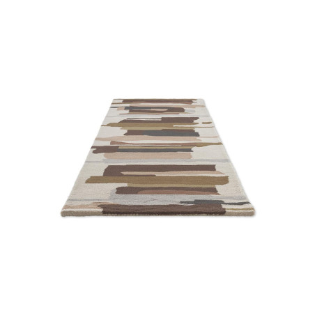 Tapis de couloir en laine formes géométriques Zeal Taupe