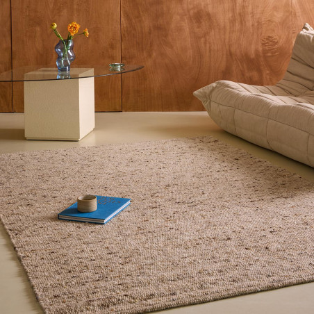 Tapis haut de gamme laine beige chiné Sober Natural