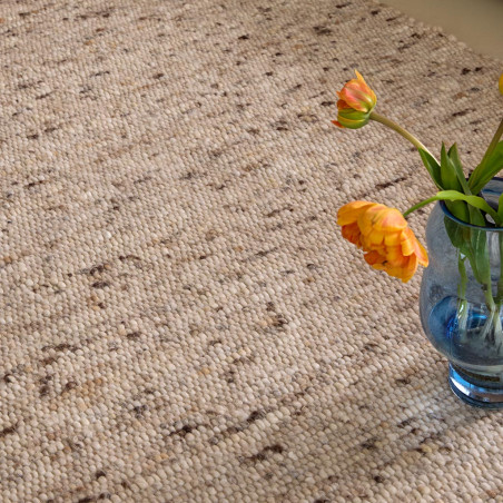 Tapis haut de gamme laine beige chiné Sober Natural